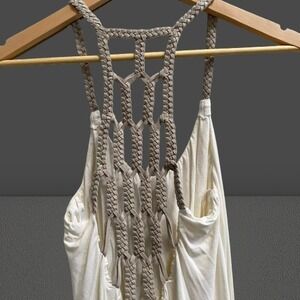 NEW Sky Racerback Women's Mini Dress Braided Leather‎ Back Large